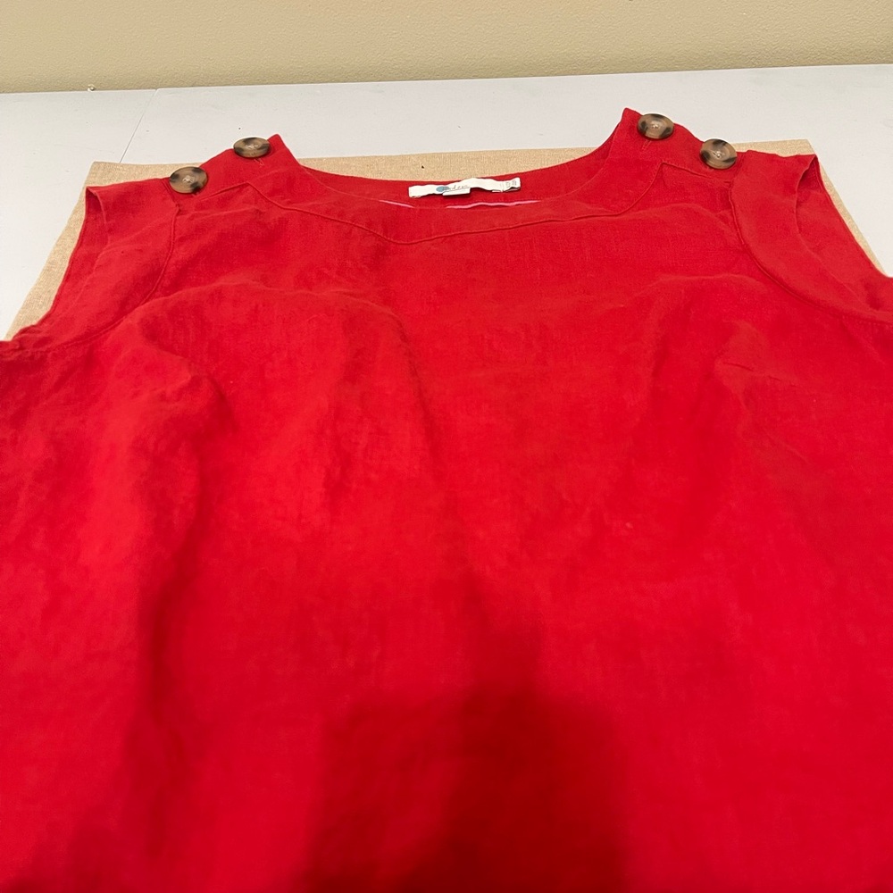 Boden Red Linen Top, Size US 8R.
